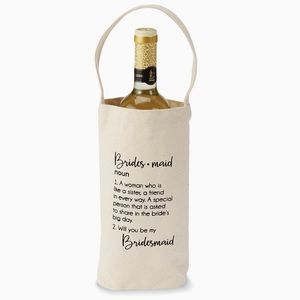 Mud Pie Canvas Bridesmaid Ask Wine Tote 🍷